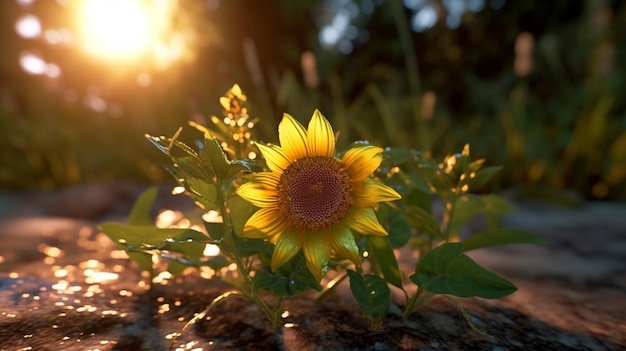 Sunflowerlandscape HD 8K fondo de pantalla Imagen fotográfica de archivo