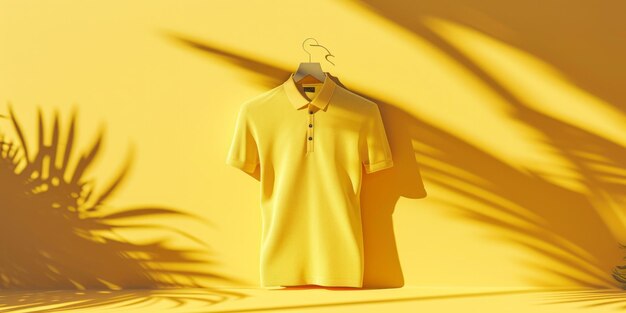 Sunkissed Citrus polo shirt mock up e modelos de design no estilo de renderizado em cinema4d meticu