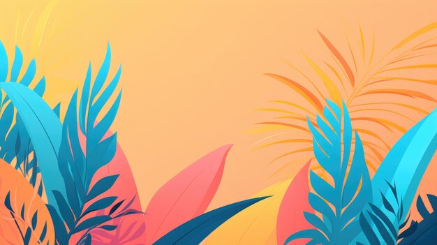 Foto sunkissed serenity pink und blue palm vector