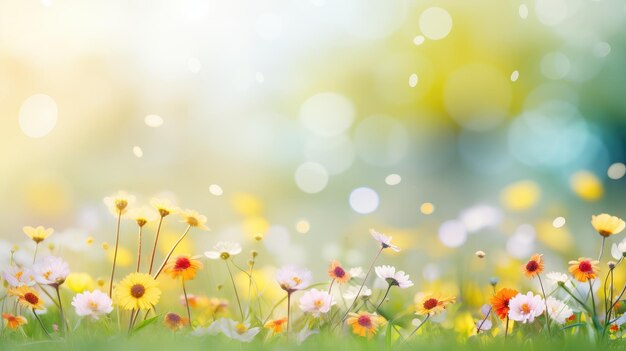 SunKissed Wildflower Meadow en plena floración primaveral Naturalezas Paleta IA generativa