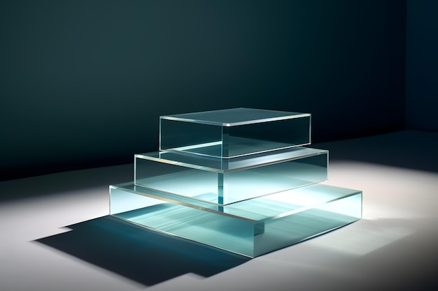 Sunlit Glass Produkt Podium Elegante Anzeige