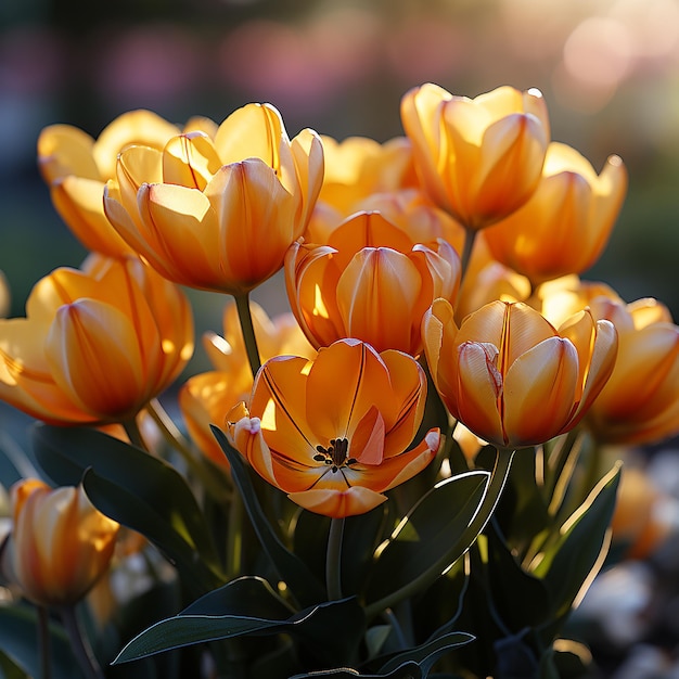 Sunny Elegance Tulipas amarelas florescendo com beleza