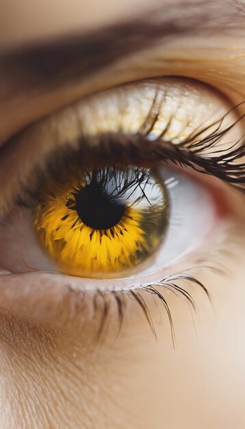 Foto sunny glow explorando o brilho dos olhos amarelos