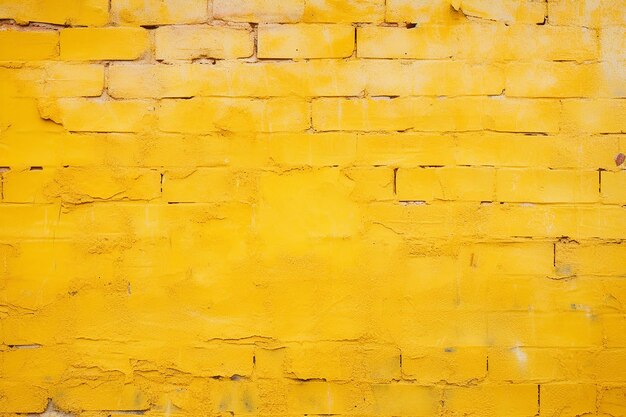 Foto sunny hue yellowpainted brick wall pasado