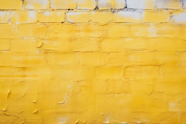 Foto sunny hue yellowpainted ziegelsteinmauer vergangenheit