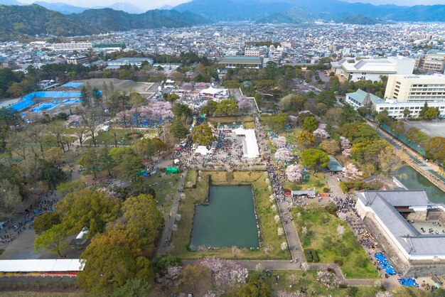 Sunpu Castle TatsumiYagura während der Kirschblüten Shizuoka Japan