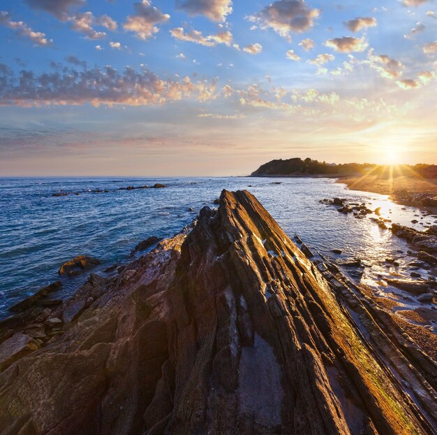 Sunrise Meerblick vom Strand Golf von Biskaya