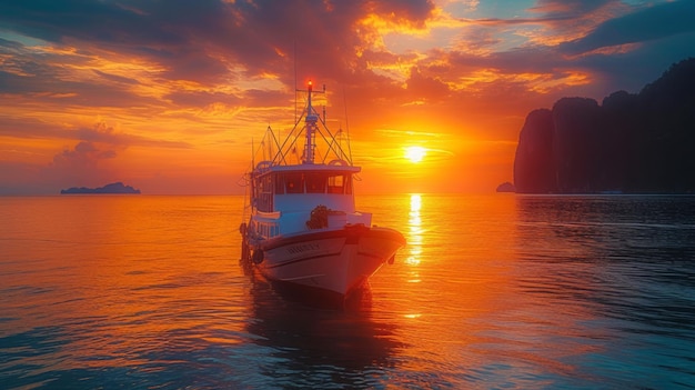 Foto sunset con barco en phuket tailandia ar 169 estilizar 750 v 6 id de trabajo ffedbe73385d4e6c8da2da3647a603ea