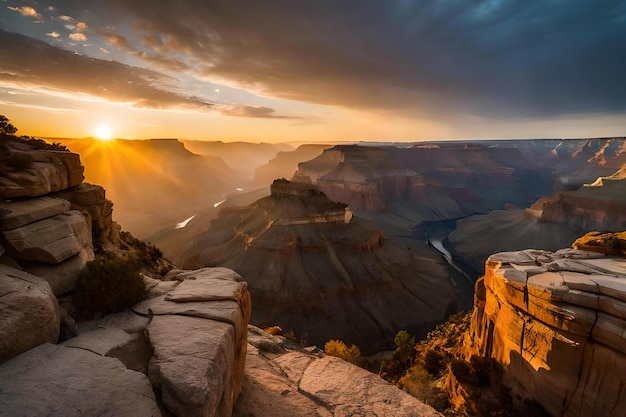 Sunset Moment It039s Horseshoe Bend Grand Canyon Kaktus mit Blick auf den Nationalpark