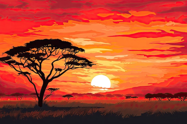 Sunset Safari Wonder Erkundung der Schönheit der Serengeti