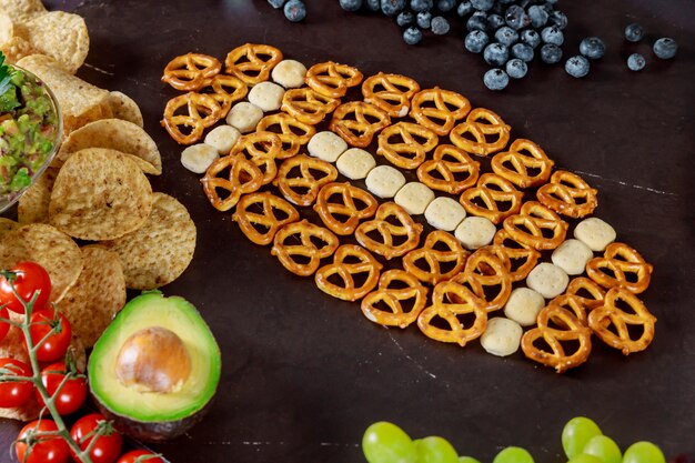 Super Bowl-Tagespartysnacks zum Ansehen eines Fußballspiels.