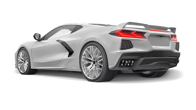 Super carro esportivo em um fundo branco. ilustração 3D.