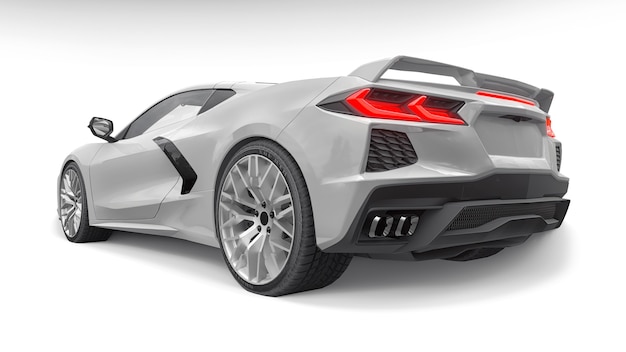 Super carro esportivo em um fundo branco. ilustração 3D.