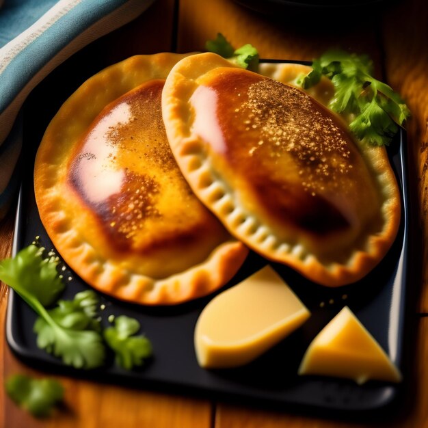 super closeup empanadas argentinas hojas de queso derretido pintura con salpicaduras 8k cinematográfico