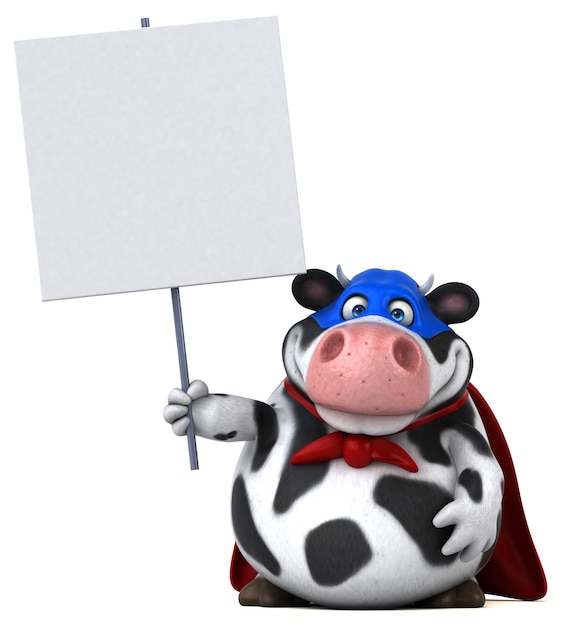 Super cow - ilustração 3D