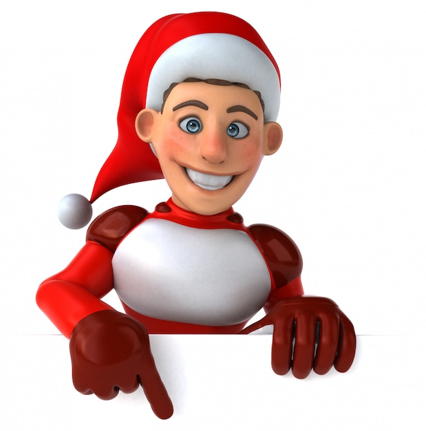 Super divertido papai noel - ilustração 3d