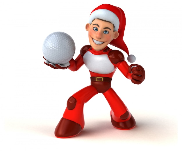 Super divertido papai noel - ilustração 3d