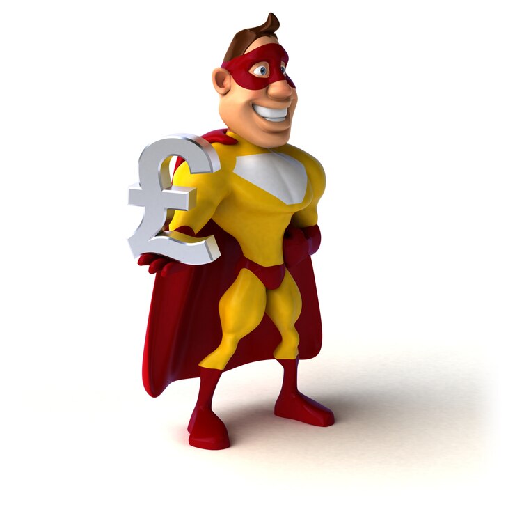 Foto super-herói divertido - ilustração 3d
