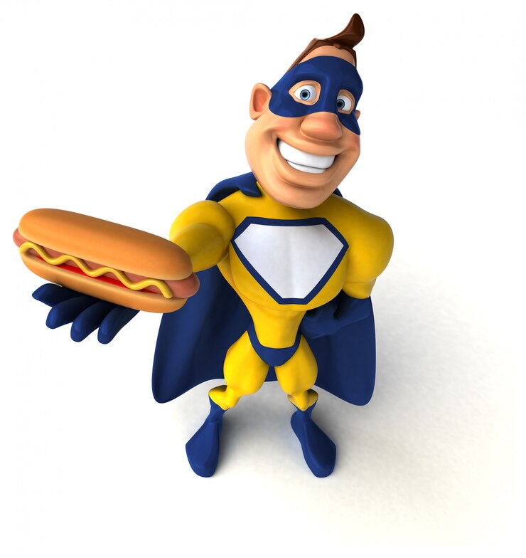 Foto super-herói divertido