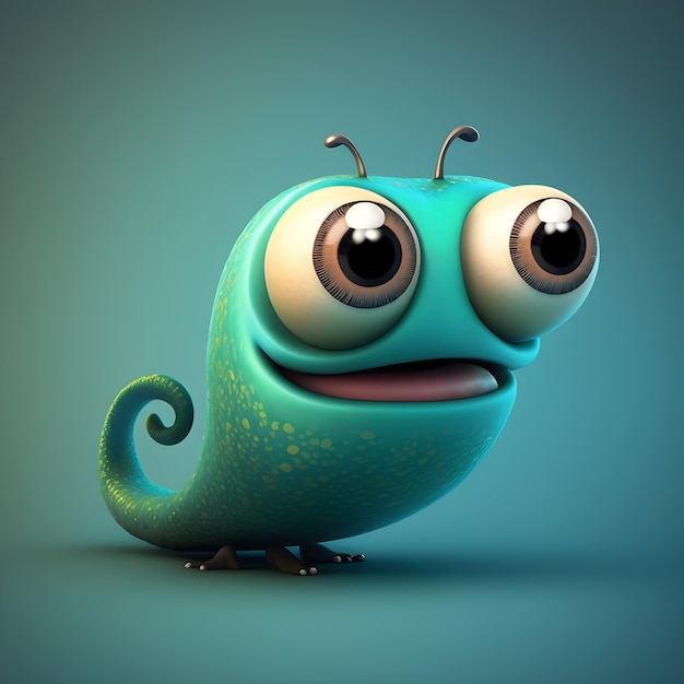 Super linda anguila renderizada al estilo de dibujos animados generativos de pixar ai