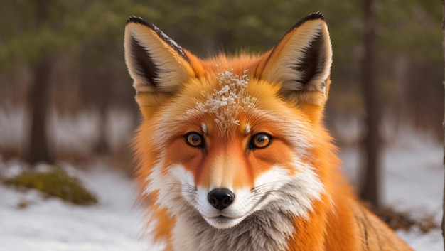 Un súper lindo Zorro Rojo Vulpes Vulpes sentado en contacto visual directo de atención