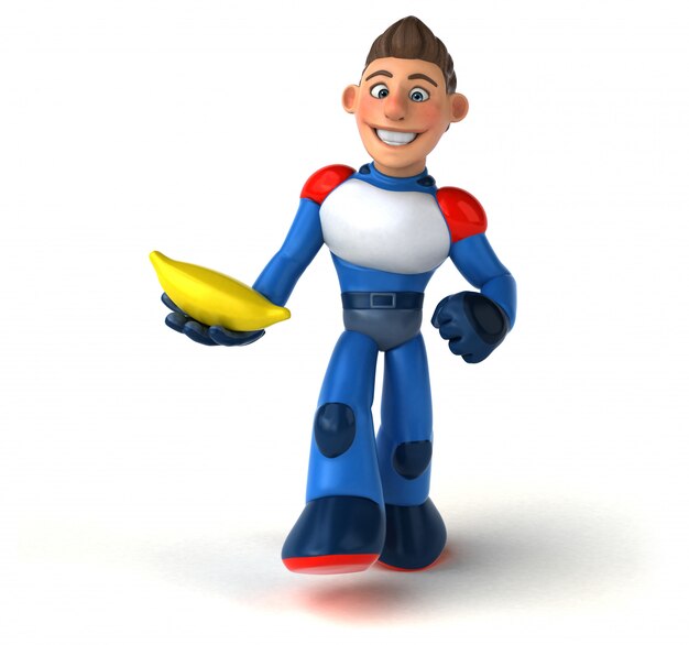Super moderner Superheld mit Banane