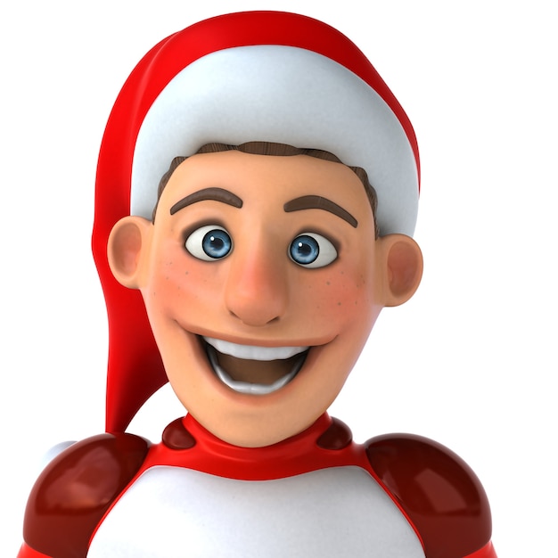 Super Papai Noel divertido - ilustração 3D