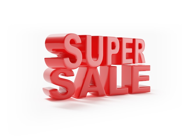 SUPER SALE palavra na superfície branca