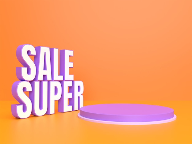 Super Sale Promotion Banner Großer Verkauf Mega Sale Flash Sale 3D-Rendering