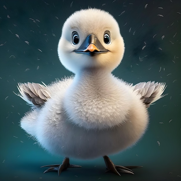 Super süße kleine Gans im Stil von Pixar Cartoon Generative AI