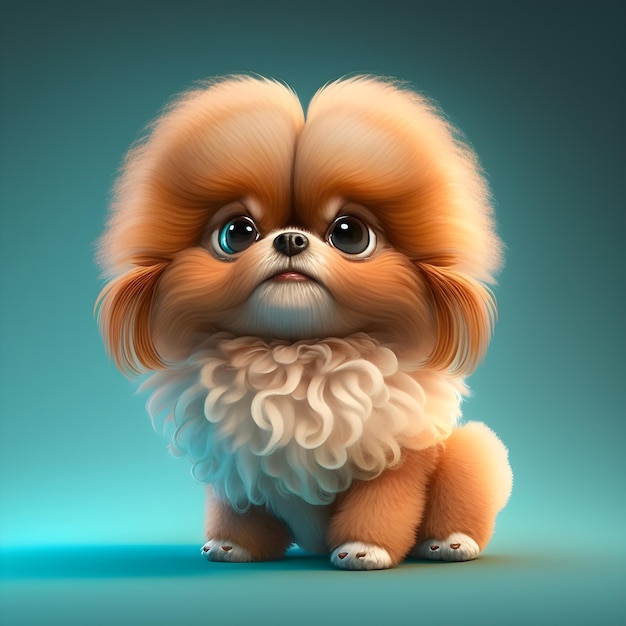 Super süßer kleiner Babyhund im Stil von Pixar Cartoon Generative AI