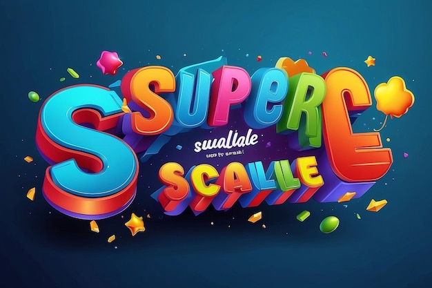 Super venta 3d efecto de estilo de texto vectorial editable