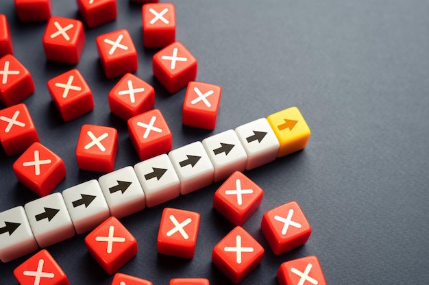Superar las dificultades pasar por una etapa peligrosa no desviarse del curso previsto pasar la prueba determinación y perseverancia completar los desafíos tomar riesgos