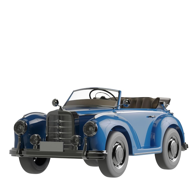 Un supercoche antiguo aislado sobre un fondo blanco