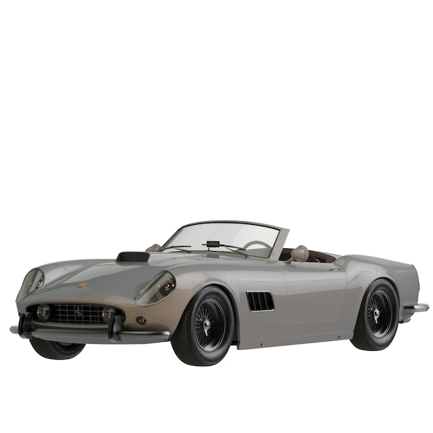 Un supercoche antiguo aislado sobre un fondo blanco