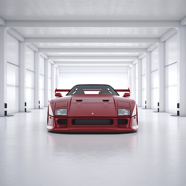 El supercoche Ferrari F40 de la década de 1980 en el museo de la fábrica Casa Enzo Ferrari