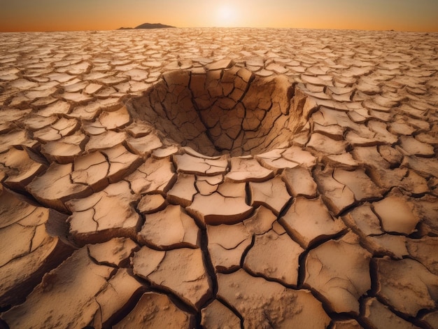 Superficie agrietada del suelo tierra seca y picada erosión del suelo