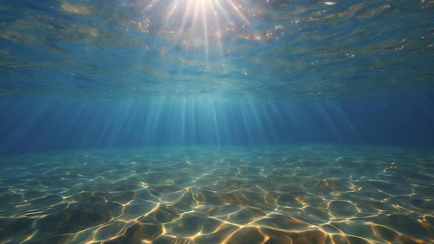 Superficie de agua azul con brillantes reflejos de luz solar