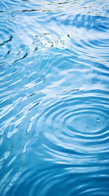 Una superficie de agua azul con ondas en el agua