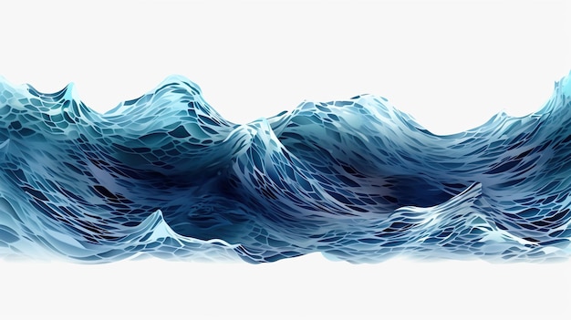 La superficie del agua del océano aislada sobre un fondo transparente