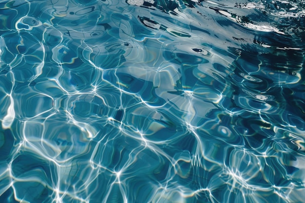 La superficie del agua de una piscina con olas