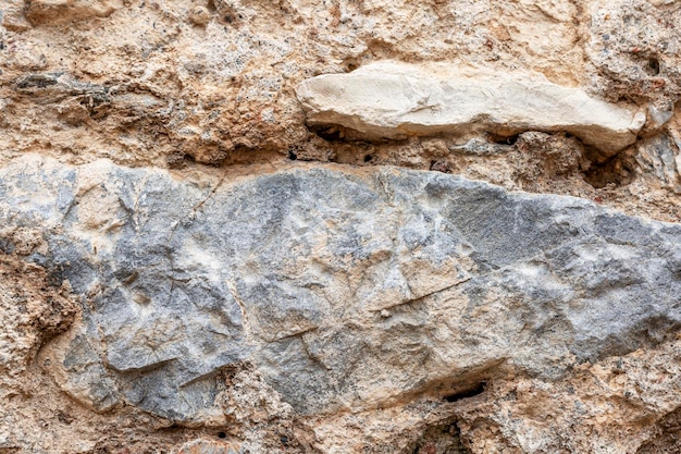 Superficie de un antiguo muro de piedra materiales de construcción naturales Antigüedad e historia Fondo Espacio para texto