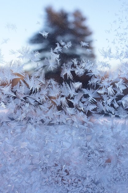 Foto superfície congelada com padrão de vidro gelado
