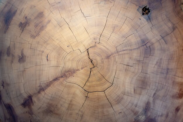 Superficie de corte de árbol de madera vieja