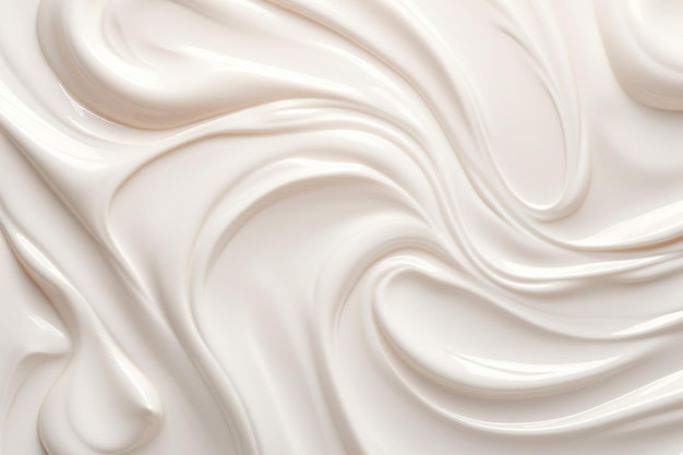 Foto superficie de crema cosmética ondulada blanca crema facial loción corporal humectante textura de crema de belleza ondulada fondo de producto para el cuidado de la piel fondo abstracto ai generativa