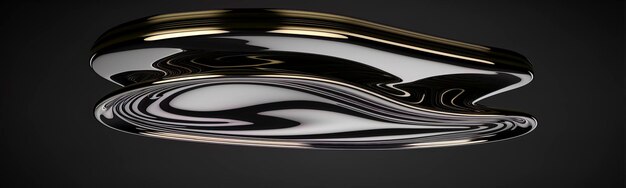 Superficie de cromo líquido Textura de metal fluido para el diseño Forma orgánica irreal Materia oscura Fondo digital IA generativa