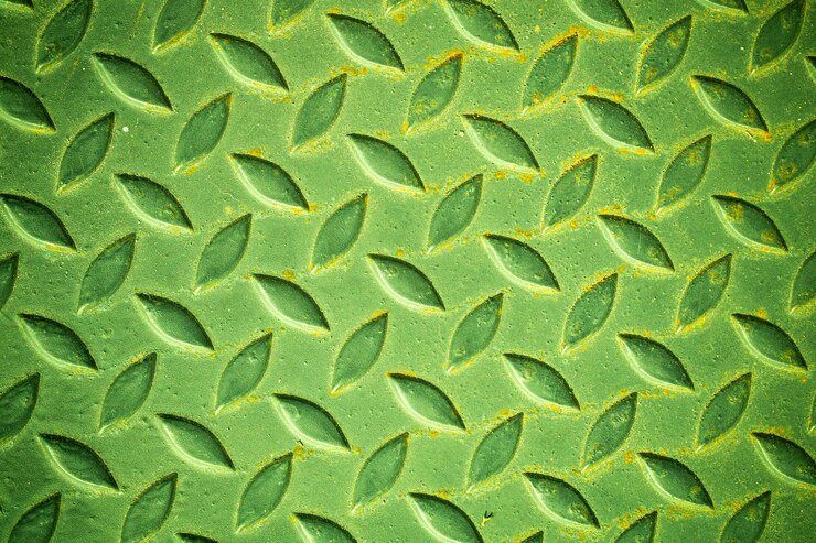 Foto superfície de aço verde e ferrugem