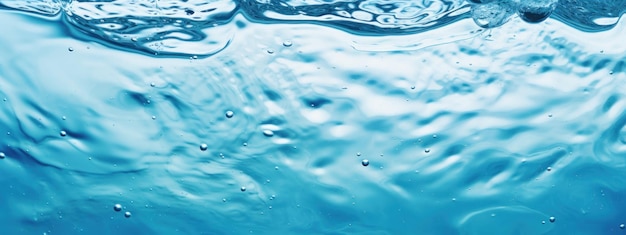 Superfície de água serena com ondas suaves capturando a tranquilidade em azul vívido AI Generative