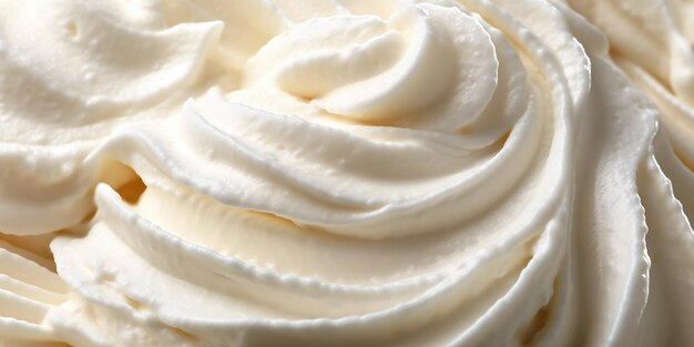 Superfície de sorvete de baunilha gerativa de IA em close-up textura de sorvete branco como fundo