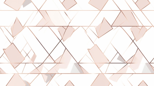 Superfície de triângulos elegantes padrão geométrico sem costura rosa linha de ouro abstrato poligonal fundo generativo AI